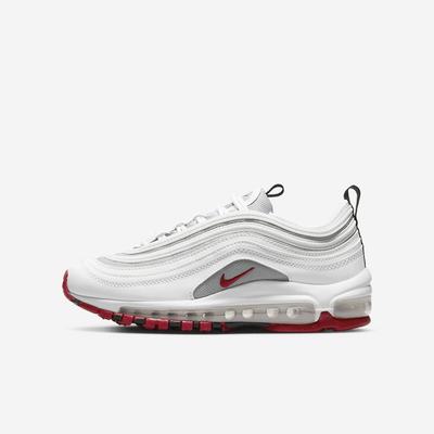 Nike Air Max 97 Gyerek Utcai Cipő Fehér Szürke Piros | NI0249-T01