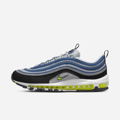 Nike Air Max 97 OG Férfi Utcai Cipő Kék Metal Titán Fekete Sárga | NI4130-H05