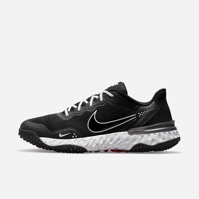Nike Alpha Huarache Elite 3 Turf Női Softball Cipő Fekete Fehér Metal Sötétszürke Fekete | NI8593-D62