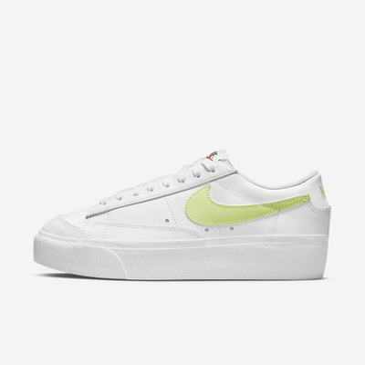 Nike Blazer Low Platform Női Utcai Cipő Fehér Fekete Világos Citrom | NI4352-S70