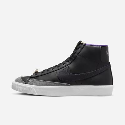 Nike Blazer Mid '77 EMB Férfi Utcai Cipő Fekete Szürke Fehér Lila | NI6539-H15