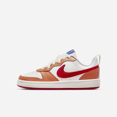 Nike Court Borough Low 2 Gyerek Utcai Cipő Fehér Fekete Sötétszürke Narancssárga | NI7945-B42