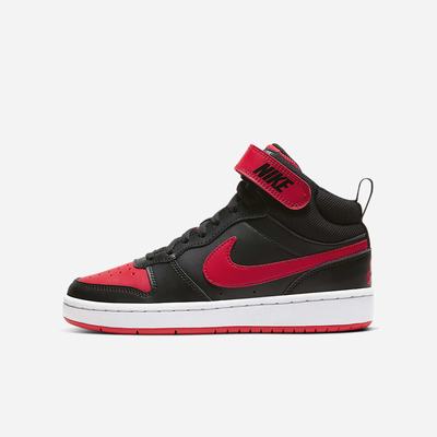 Nike Court Borough Mid 2 Gyerek Utcai Cipő Fekete Fehér Piros | NI7605-H64