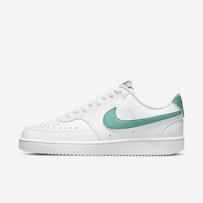 Nike Court Vision Low Női Utcai Cipő Fehér Rózsaszín Világoskék Türkiz | NI7514-L40