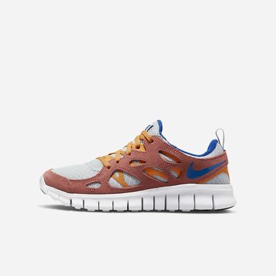 Nike Free Run 2 Gyerek Utcai Cipő Szürke Arany Királykék | NI9201-D02
