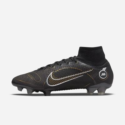 Nike Mercurial Superfly 8 Elite FG Firm-Ground Férfi Focicipő Fekete Metal Titán Szürke Metal Arany | NI8594-R84