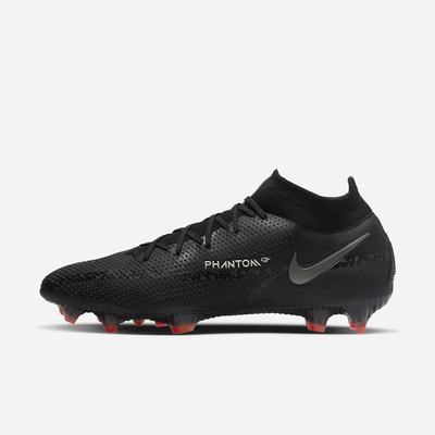 Nike Phantom GT2 Dynamic Fit Elite FG Firm-Ground Férfi Focicipő Fekete Fehér Világos Piros Sötétszürke | NI9256-W52