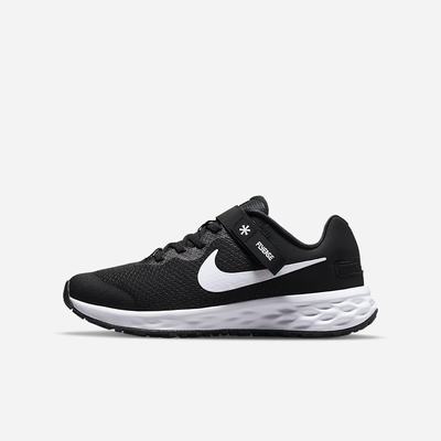 Nike Revolution 6 FlyEase Gyerek Futócipő Fekete Sötétszürke Fehér | NI5621-P29