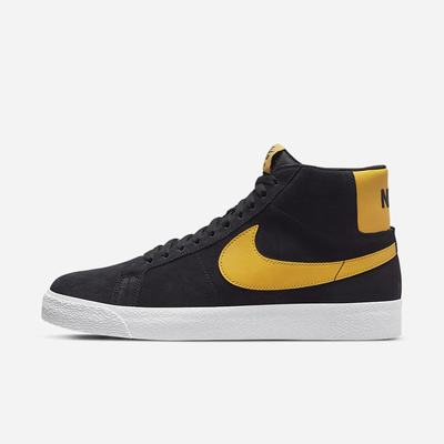 Nike SB Zoom Blazer Mid Férfi Utcai Cipő Fekete Fehér Arany | NI5632-R74