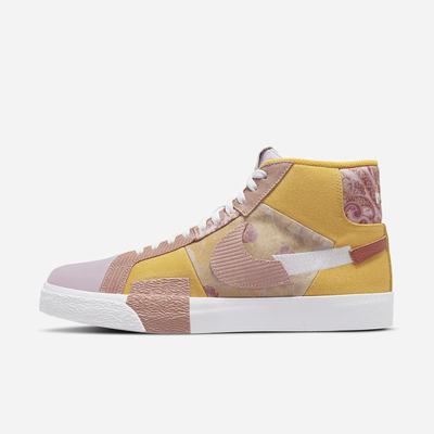 Nike SB Zoom Blazer Mid PRM Férfi Utcai Cipő Arany Narancssárga Fehér | NI9182-A83
