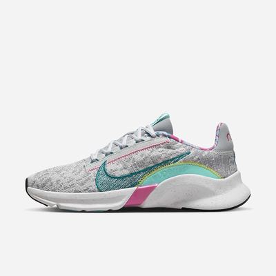 Nike SuperRep Go 3 Flyknit Next Nature Női Edzőcipő Szürke Szürke Türkiz | NI9731-P54