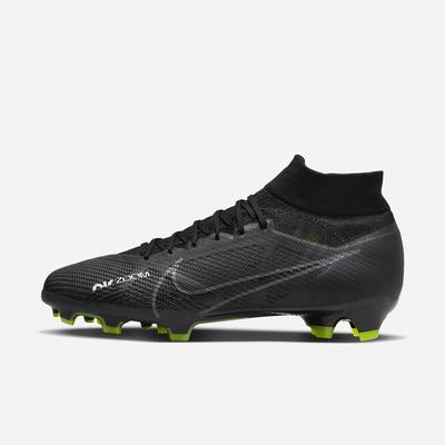 Nike Zoom Mercurial Superfly 9 Pro FG Firm-Ground Férfi Focicipő Fekete Fehér Sötétszürke | NI1863-T18